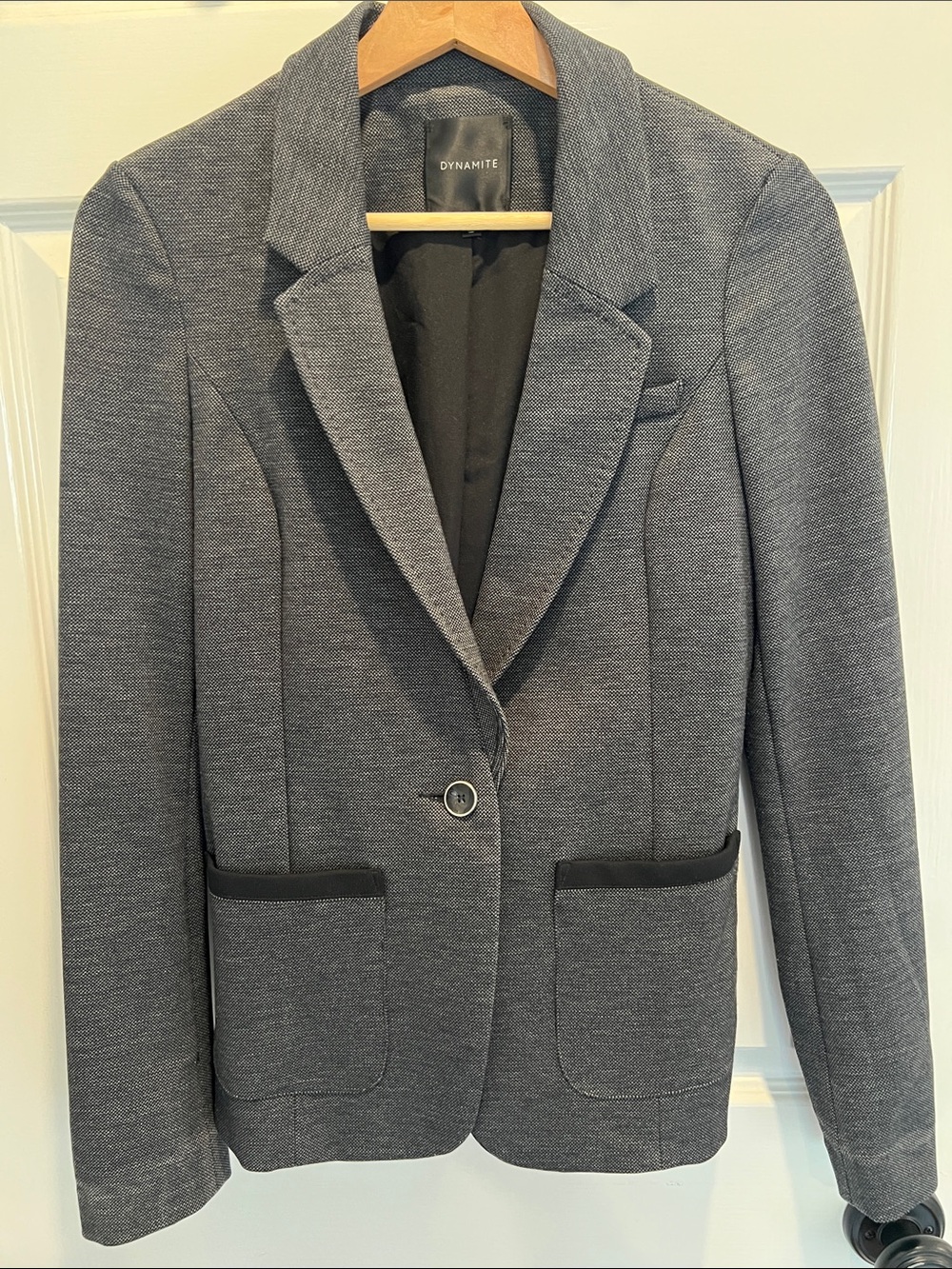 Dynamite Heather Charcoal Single-Button Blazer